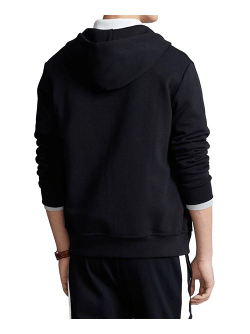 Felpa da uomo in misto cotone, con cappuccio e zip, colore nero POLO RALPH LAUREN | 710907092013